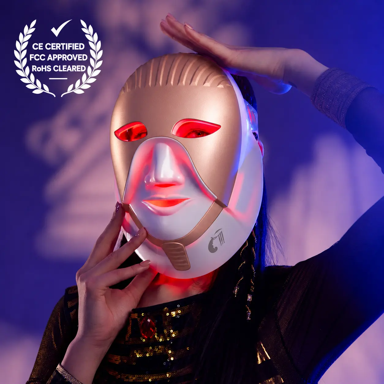 Buudy 7 Colour LED Face Mask CE certified for red light therapy and skin rejuvenation UK